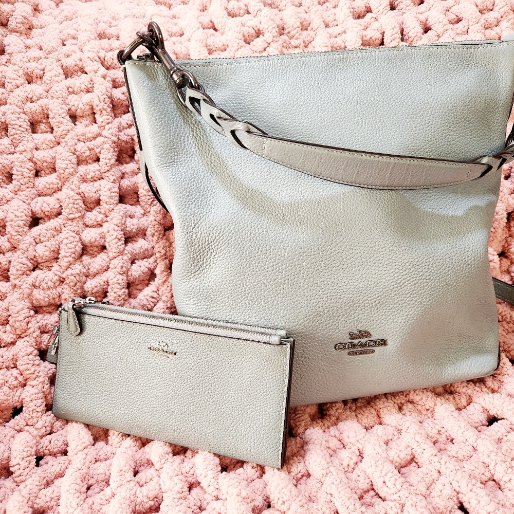 Coach Duffle in Sage with matching wallet in Sage